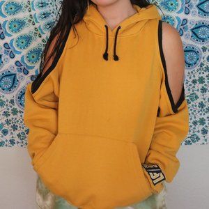 LF Cold Shoulder Distressed Hoodie